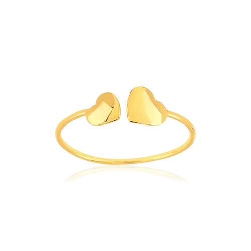 Yellow gold 750 2 hearts ring