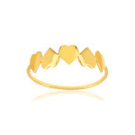 Bague or jaune 750 motif coeurs - vue 1