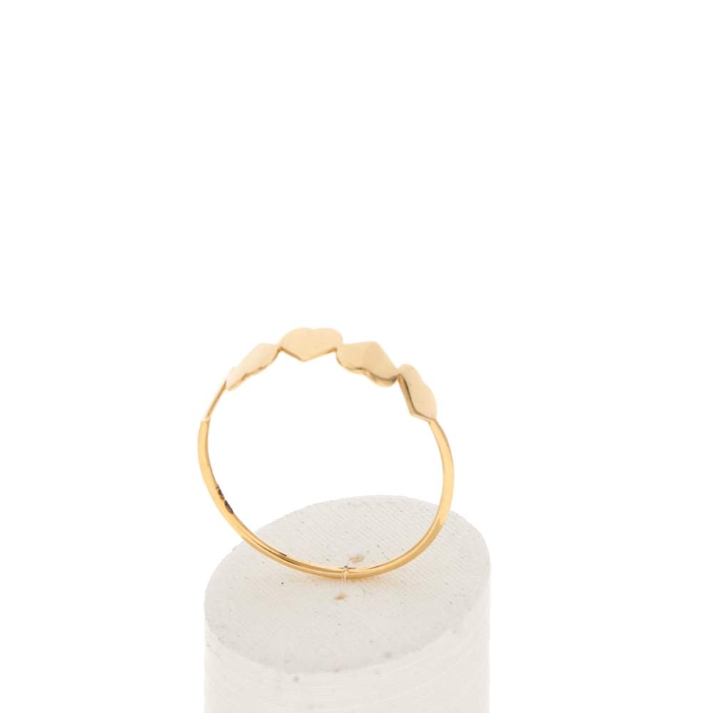 Bague or jaune 750 motif coeurs - vue 2