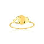 Bague or jaune 750 motif coeurs - vue 1