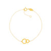 Bracelet or jaune 750 18 cm motif 2 anneaux entrelacés - vue V1