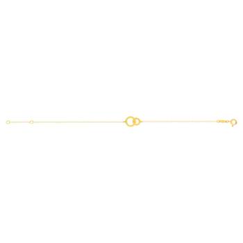 18 cm geelgouden armband met 2 verstrengelde ringen