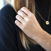 Bracelet or jaune 750 18 cm motif 2 anneaux entrelacés - vue Vporté 1