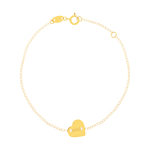 Bracelet or jaune 750 18 cm motif coeur - vue 1