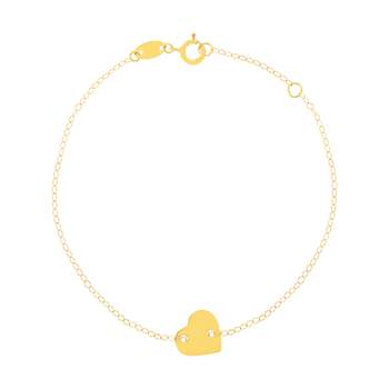 750 geelgouden 18 cm hart armband