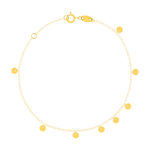 Bracelet or jaune 750 18 cm pampilles disques - vue 1