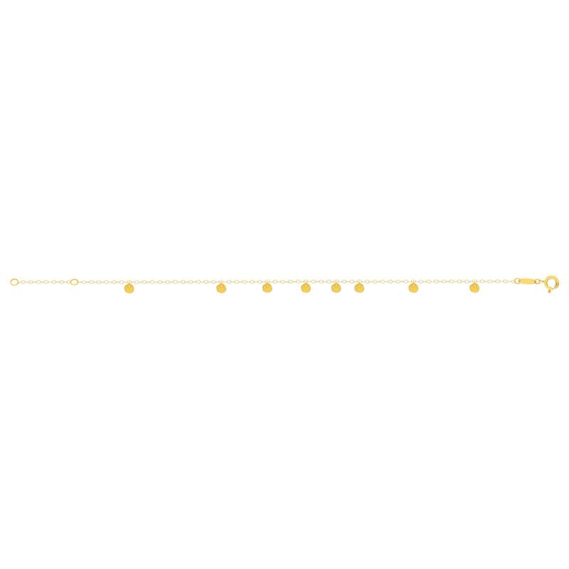 Bracelet or jaune 750 18 cm pampilles disques - vue 2