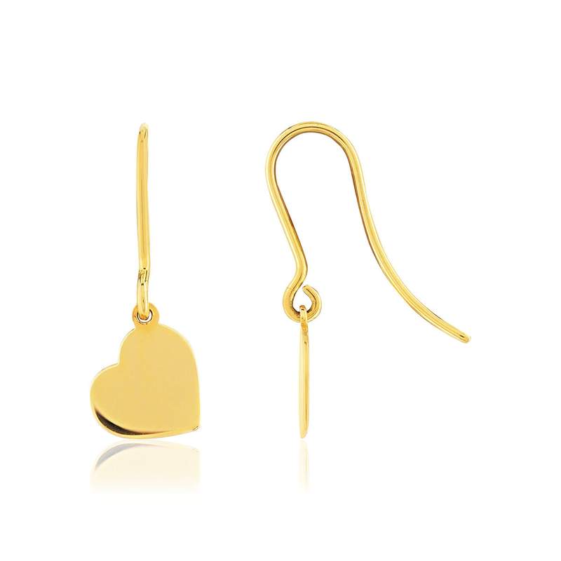 Boucles d'oreilles or jaune 750 motif coeurs - vue 1