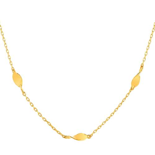 Collier plaqué or 48 cm motif torsadés