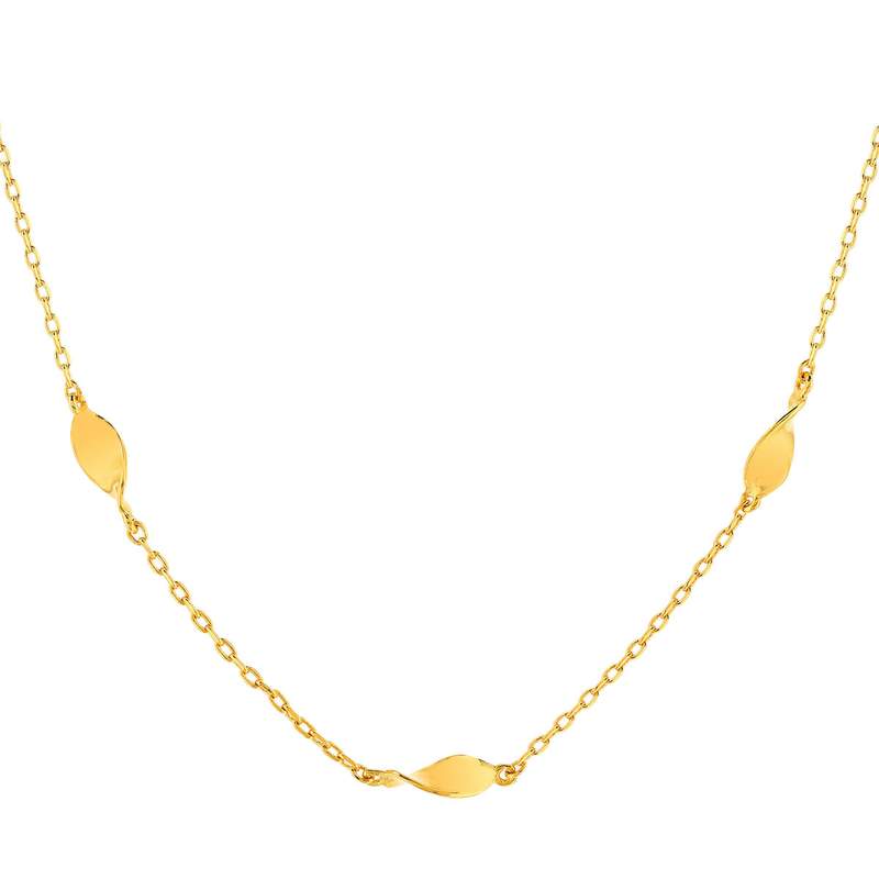 Collier plaqué or 48 cm motif torsadés - vue 1