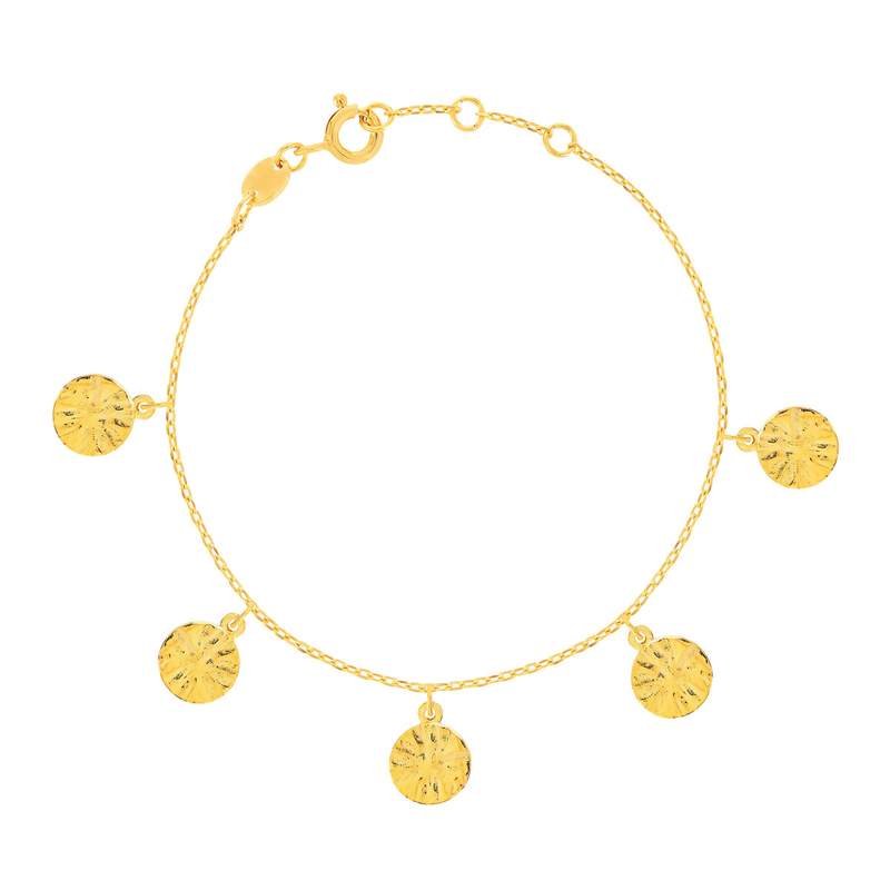 Bracelet plaqué or médailles martelées 18 cm - vue 1