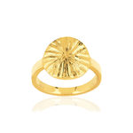 Bague plaqué or médaille martelée - vue 1