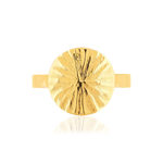 Bague plaqué or médaille martelée - vue 3