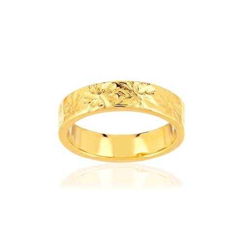 Bague plaqué or martelée