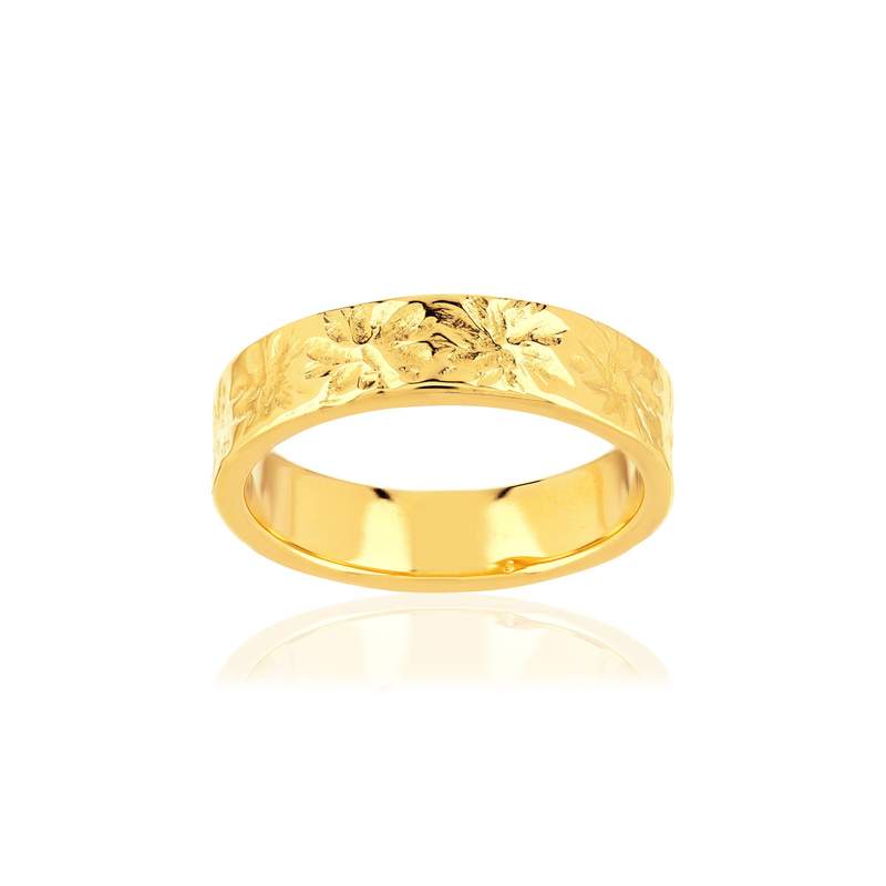 Bague plaqué or martelée - vue 1