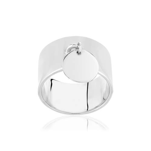 Bague argent 925 pampille disque