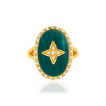 Bague plaqué or zirconias pierre imitation - vue 3