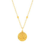 Collier plaqué or médaille ciselée 48 cm - vue 1