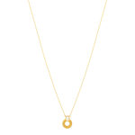 Collier plaqué or nacre motif anneau perlé 42 à 45 cm - vue 2