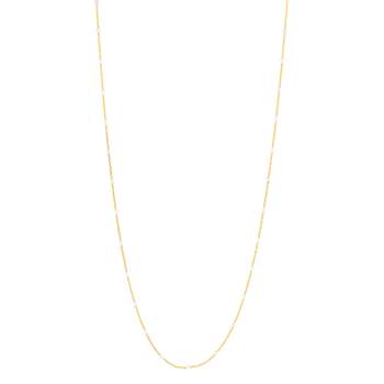 Gold-plated white resin necklace 60 cm
