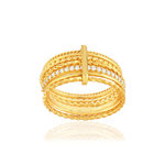 Bague semainier plaqué or zirconias - vue 1