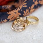 Bague semainier plaqué or zirconias - vue D1