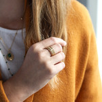 Bague semainier plaqué or zirconias - vue porté 1