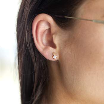 Gold-plated zirconia earrings