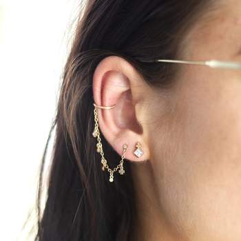 Gold-plated zirconia earrings