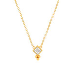 Collier plaqué or zirconia 45 cm - vue 1