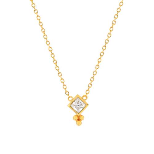 Gold-plated zirconia necklace 45 cm