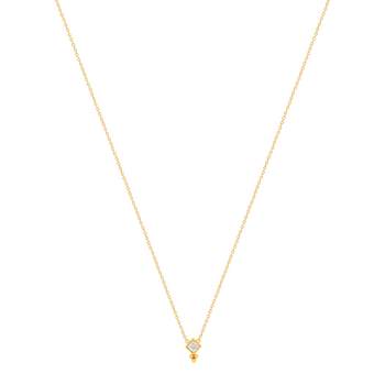 Collier plaqué or zirconia 45 cm