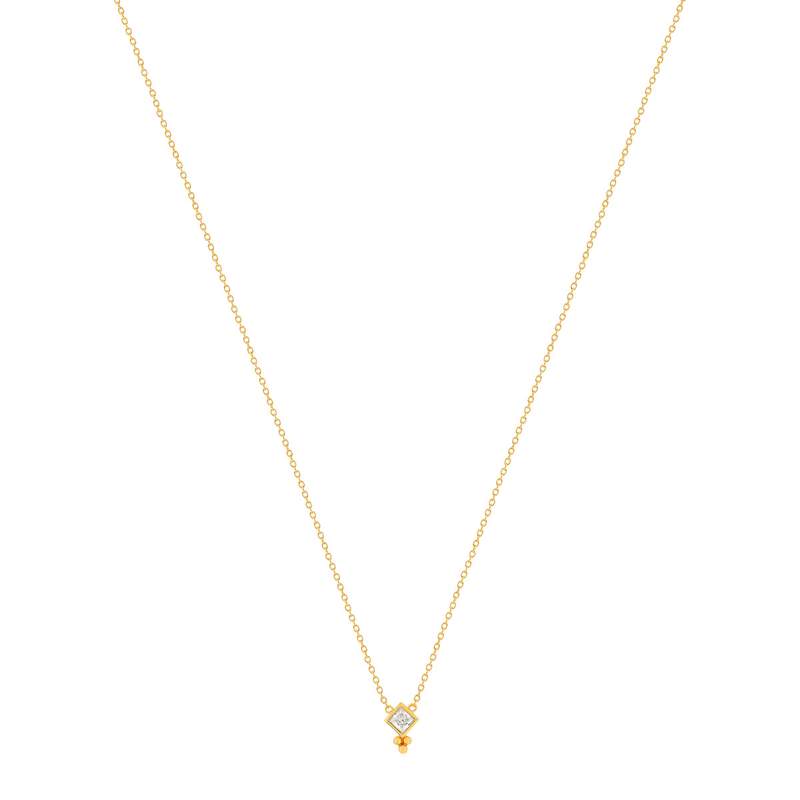 Collier plaqué or zirconia 45 cm - vue 2