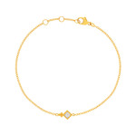 Bracelet plaqué or zirconia 19 cm - vue 1