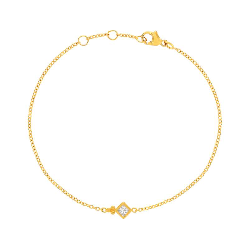 Bracelet plaqué or zirconia 19 cm - vue 1