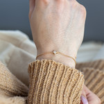 Bracelet plaqué or zirconia 19 cm - vue porté 1