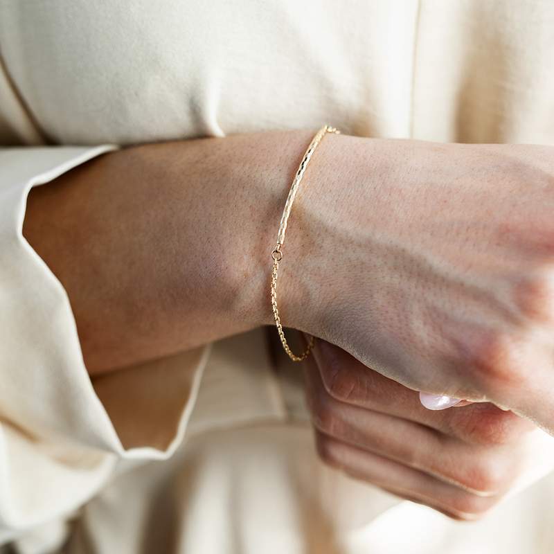 Bracelet plaqué or 16 à 19 cm - vue porté 1