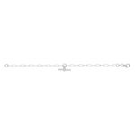 Bracelet argent 925 maille trombone motif T/bar zirconias. Longueur 19 cm. - vue 2
