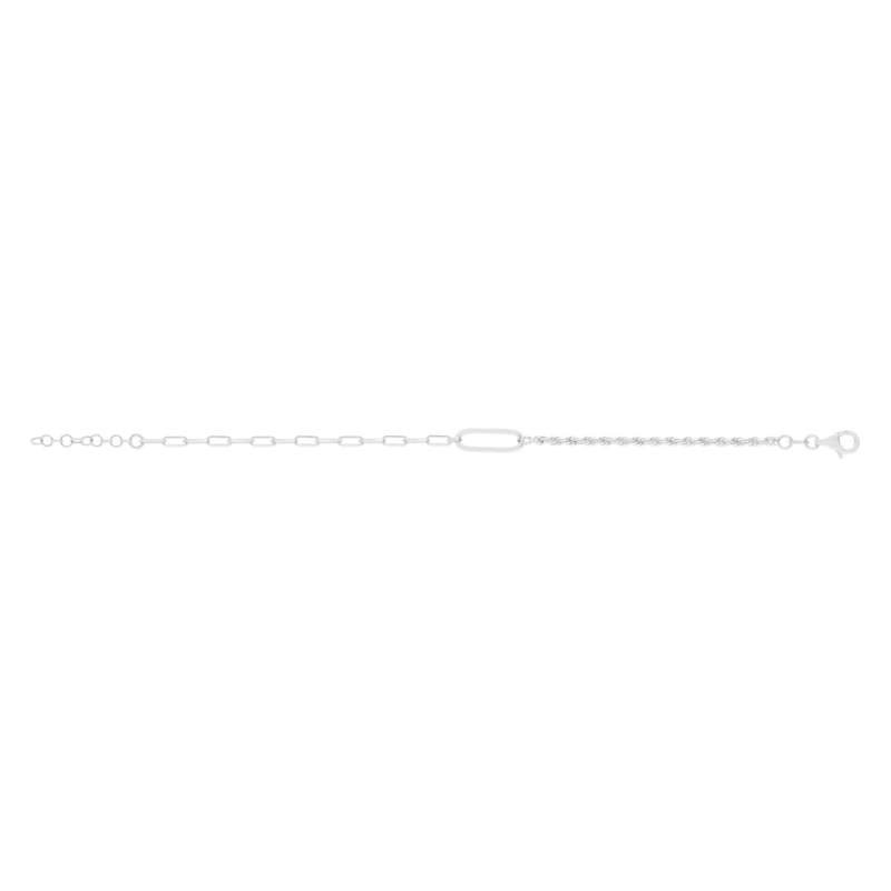 Bracelet argent 925 maille trombone et torsadée 20,5 cm - vue 2
