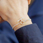 Bracelet argent 925 motif T/bar 20 cm - vue porté 1