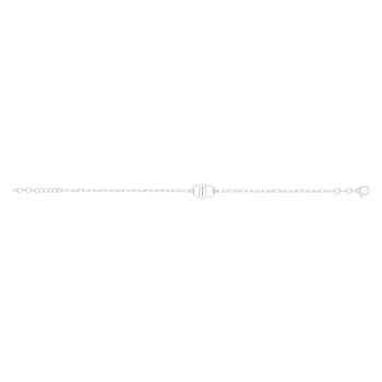 925 zilveren forçat mesh armband met marine motief. Lengte 19,5 cm.