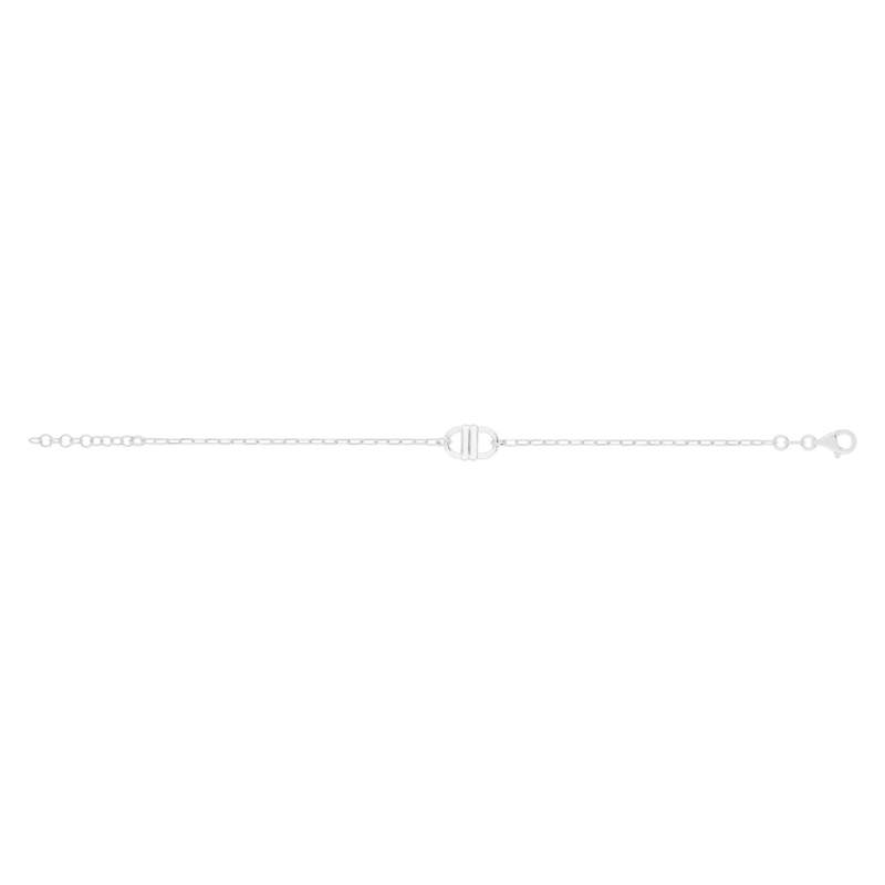 Bracelet argent 925 maille forçat motif maille marine. Longueur 19,5 cm. - vue 2