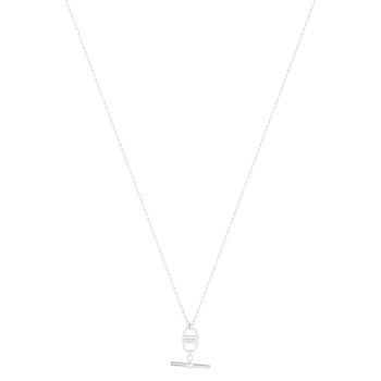 Collier argent 925, motif maille marine et T/bar. Longueur 45cm