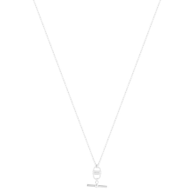 Collier argent 925, motif maille marine et T/bar. Longueur 45cm - vue 2