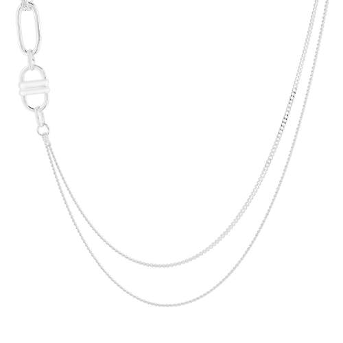 Collier argent 925 asymétrique 50cm