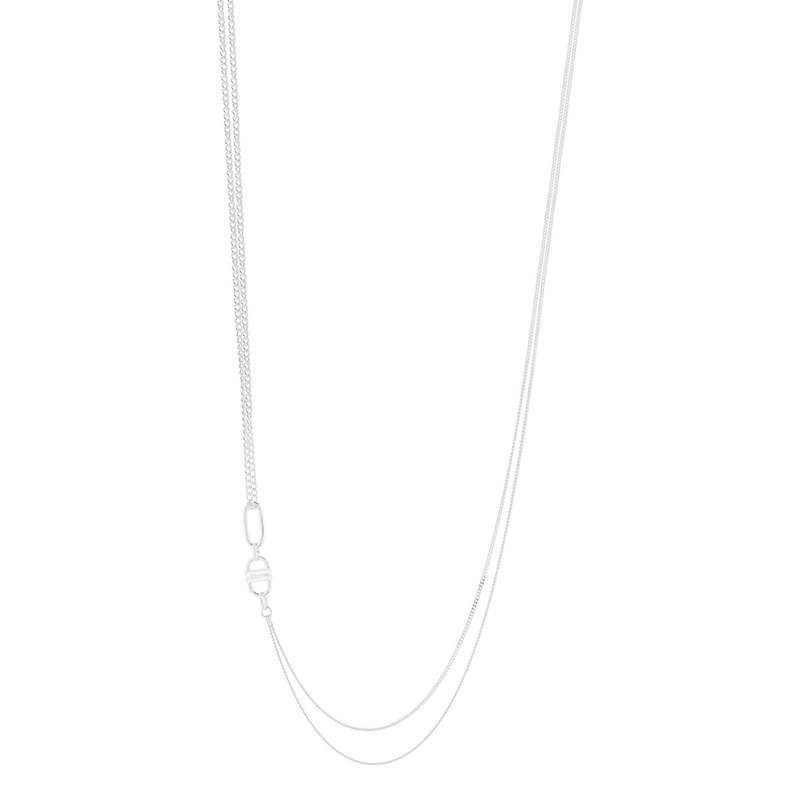Collier argent 925 asymétrique 50cm - vue 2