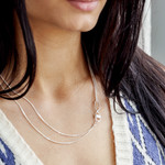 Collier argent 925 asymétrique 50cm - vue porté 1