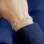 Bracelet argent 925 maille marine 18 cm - vue porté 1
