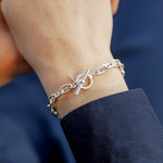 Bracelet argent 925 maille marine 18 cm - vue porté 3