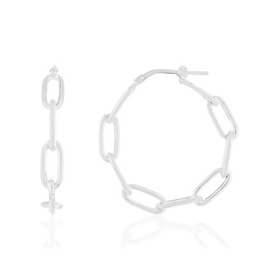 Créoles argent 925 maille trombone. - vue 1